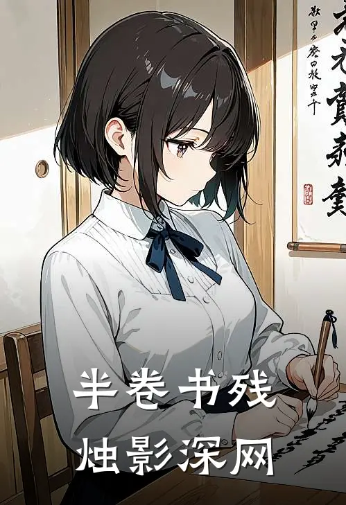 半卷书残烛影深网