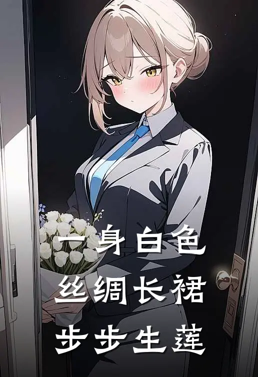 一身白色丝绸长裙步步生莲